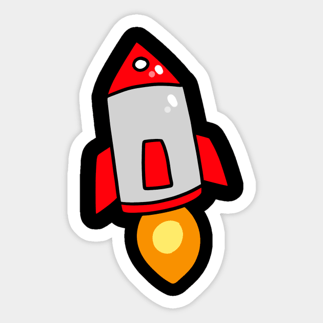 Cute Rocket Sticker by saradaboru